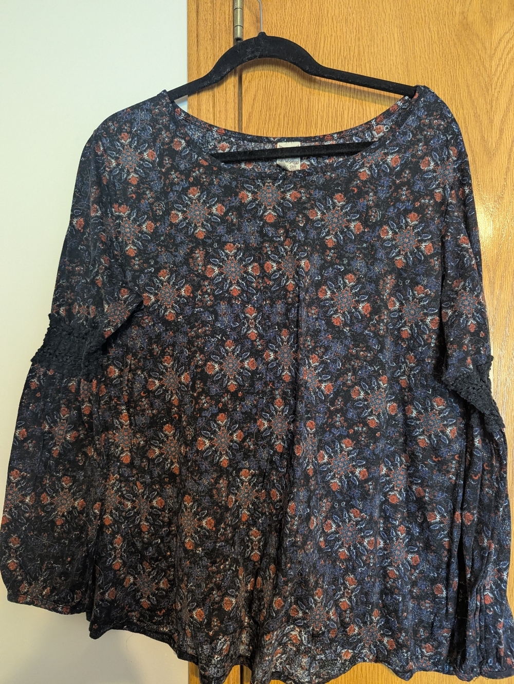 Boho Floral Bell-Sleeve Top